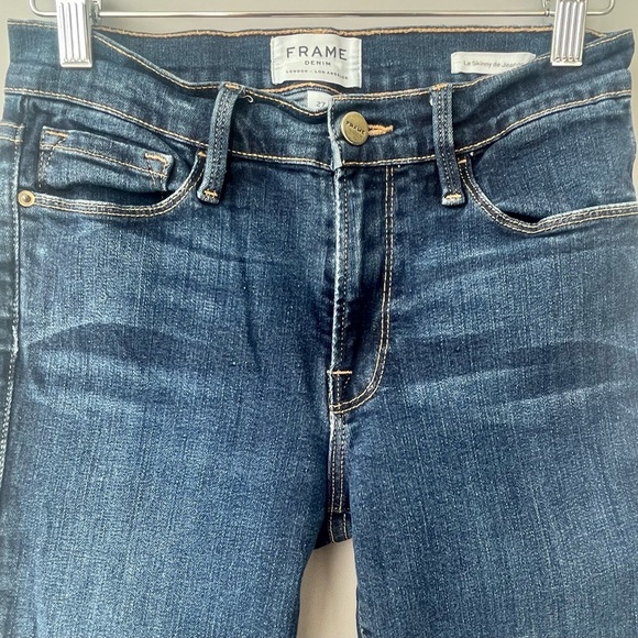 FRAME Le Skinny de Jeanne Jeans Women’s 27 Blue Stretch Mid-Rise - Picture 3 of 7